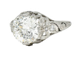 Belle Epoque 2.97 CTW Diamond Platinum Bow Antique Engagement RingRing - Wilson's Estate Jewelry