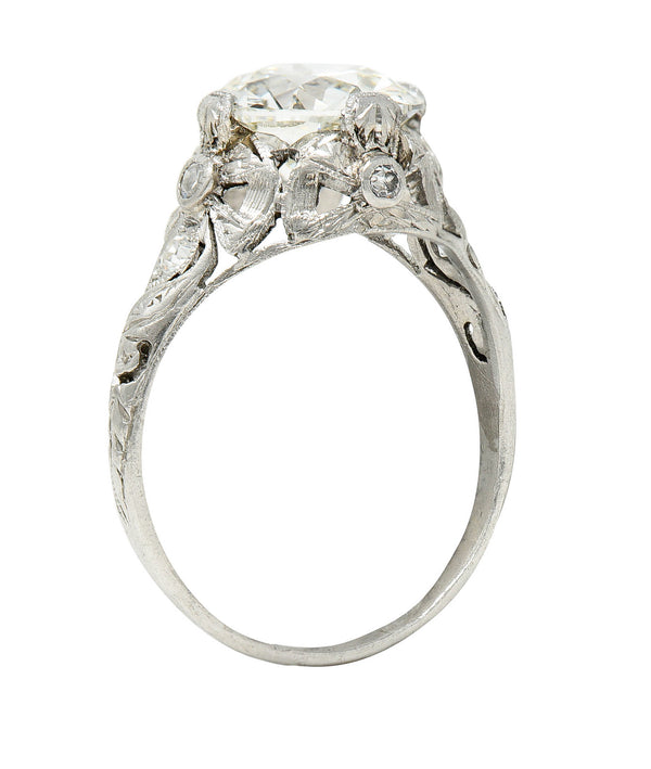 Belle Epoque 2.97 CTW Diamond Platinum Bow Antique Engagement RingRing - Wilson's Estate Jewelry