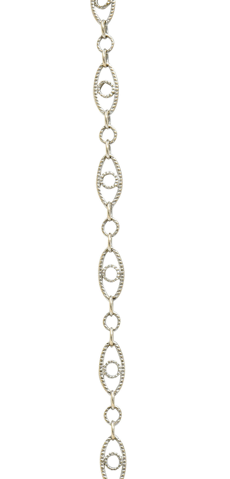 Art Deco Blue Zircon Diamond Platinum Scrolled Pendant NecklaceNecklace - Wilson's Estate Jewelry