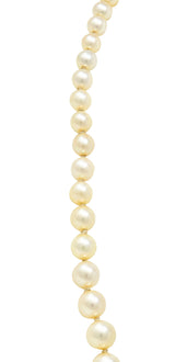 1930's Art Deco 0.50 CTW Diamond Pearl Platinum Strand NecklaceNecklace - Wilson's Estate Jewelry
