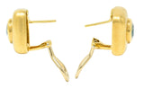 1997 Angela Cummings 2.58 CTW Aquamarine Diamond 18 Karat Yellow Gold Vintage Stud Earrings Wilson's Estate Jewelry
