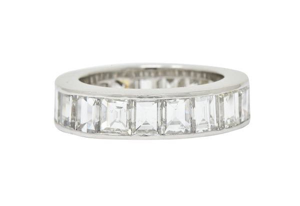 1950's Mid-Century 8.50 CTW Step Cut Diamond Platinum Eternity Band Unisex RingRing - Wilson's Estate Jewelry