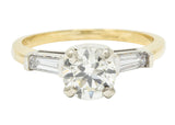 1950's Mid-Century 1.11 CTW Diamond 14 Karat Two-Tone Engagement Ring GIARing - Wilson's Estate Jewelry