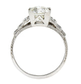 Art Deco Old European 1.82 CTW Diamond Platinum Stepped Engagement Ring GIA Wilson's Estate Jewelry