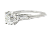 1950's Mid-Century 1.81 CTW Diamond Platinum Engagement Ring GIARing - Wilson's Estate Jewelry