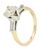 1950's Mid-Century 1.11 CTW Diamond 14 Karat Two-Tone Engagement Ring GIARing - Wilson's Estate Jewelry