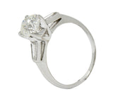 1950's Mid-Century 1.81 CTW Diamond Platinum Engagement Ring GIARing - Wilson's Estate Jewelry