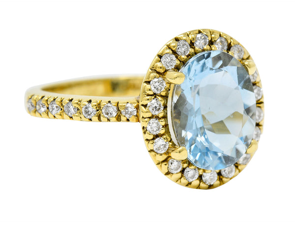 Lovely 2.73 CTW Aquamarine Diamond 18 Karat Gold Gemstone RingRing - Wilson's Estate Jewelry