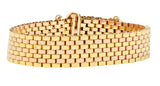 1940's Retro Ruby 14 Karat Two-Tone Gold Buckle Braceletbracelet - Wilson's Estate Jewelry
