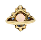 1920's Art Deco Opal Sapphire 10 Karat Two-Tone Gold Cluster RingRing - Wilson's Estate Jewelry