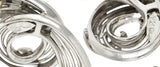 Retro 4.65 CTW Ruby Diamond Platinum Spiraling Ear-Clip EarringsEarrings - Wilson's Estate Jewelry