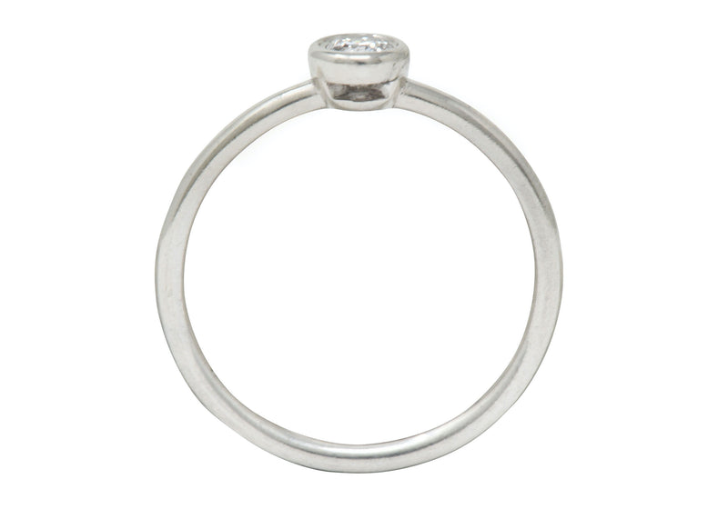 Tiffany & Co. Contemporary Diamond Platinum Bezet Solitaire RingRing - Wilson's Estate Jewelry