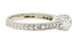 Crown of Light 1.20 CTW Diamond 14 Karat White Gold Foliate Engagement Ring GIARing - Wilson's Estate Jewelry