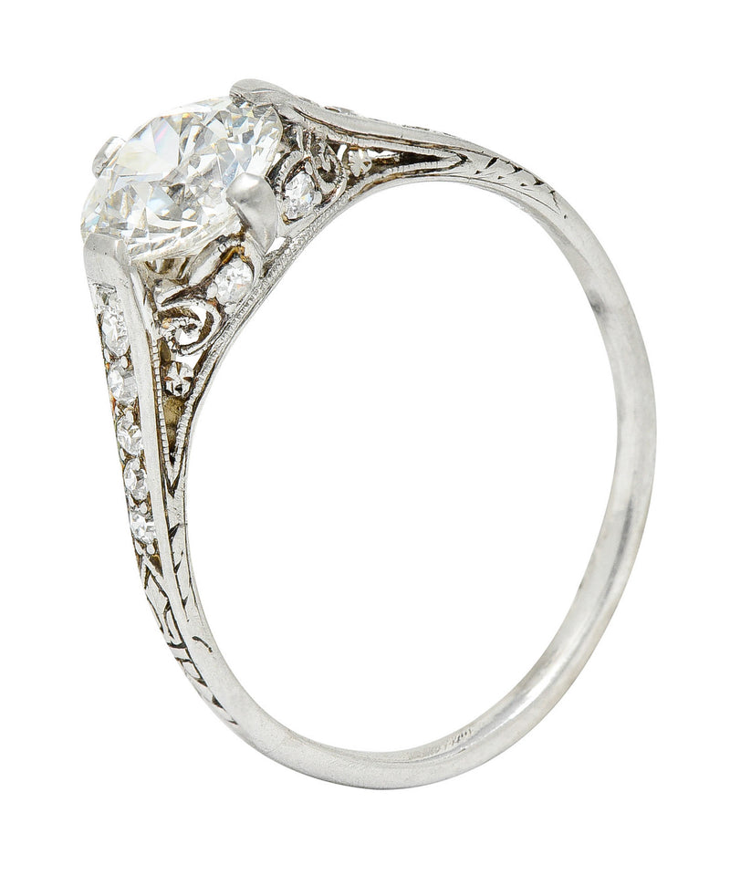 Black Starr & Frost Art Deco 1.50 CTW Diamond Platinum Engagement RingRing - Wilson's Estate Jewelry