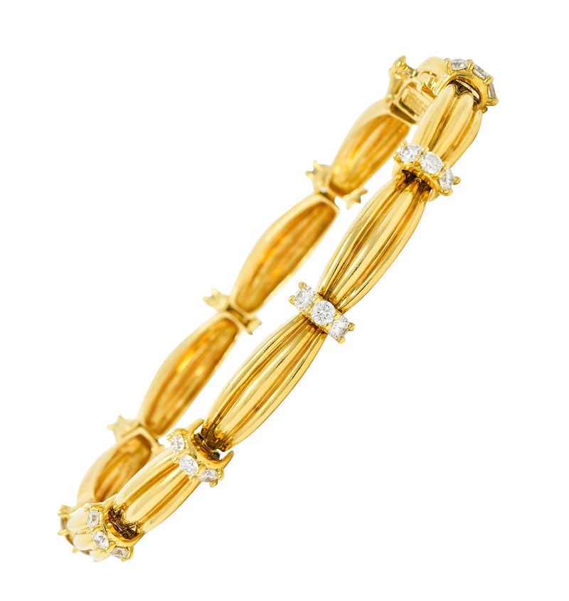 Vintage Tiffany & Co. 1.00 CTW Diamond 18 Karat Yellow Gold Link Braceletbracelet - Wilson's Estate Jewelry