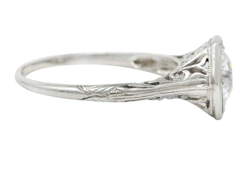 Early Art Deco 0.91 CTW Diamond Platinum Hexagonal Engagement RingRing - Wilson's Estate Jewelry
