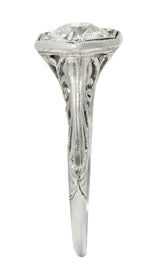 Early Art Deco 0.91 CTW Diamond Platinum Hexagonal Engagement RingRing - Wilson's Estate Jewelry