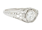 Art Deco 0.61 CTW Diamond 18 Karat White Gold Engagement RingRing - Wilson's Estate Jewelry
