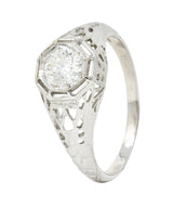 Art Deco 0.61 CTW Diamond 18 Karat White Gold Engagement RingRing - Wilson's Estate Jewelry
