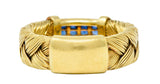 Vintage 0.87 CTW Sapphire Diamond 18 Karat Gold Wheat Band RingRing - Wilson's Estate Jewelry