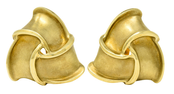 Large Vintage 14 Karat Gold Trefoil Knot Earrings Circa 1990sEarrings - Wilson's Estate Jewelry