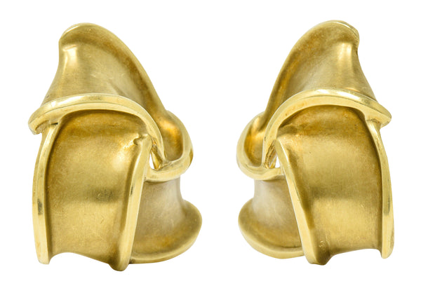 Large Vintage 14 Karat Gold Trefoil Knot Earrings Circa 1990sEarrings - Wilson's Estate Jewelry