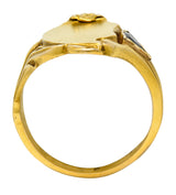 Art Nouveau Sapphire 14 Karat Gold Signet RingRing - Wilson's Estate Jewelry
