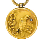 1900 Victorian Diamond 18 Karat Gold Eagle Pendantcharm - Wilson's Estate Jewelry
