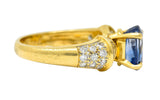 Vintage 3.60 CTW Sapphire Diamond 18 Karat Gold Cocktail RingRing - Wilson's Estate Jewelry