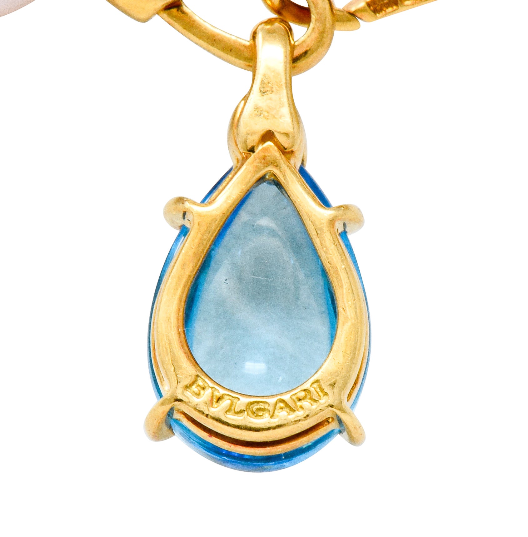 Bulgari Allegra Tourmaline Citrine Topaz Pearl Diamond 18 Karat Gold Station Chain Link Necklace - Wilson's Estate Jewelry