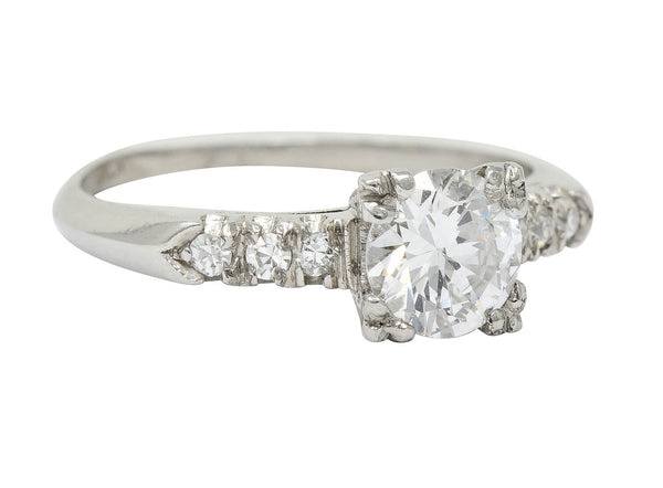 Retro 0.68 CTW Diamond Platinum Fishtail Engagement RingRing - Wilson's Estate Jewelry