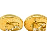 Vintage Italian Baraka Lapis Cabochon 18 Karat Gold EarringsEarrings - Wilson's Estate Jewelry