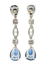 Vintage 4.00 CTW Sapphire Diamond Platinum Drop EarringsEarrings - Wilson's Estate Jewelry