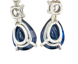 Vintage 4.00 CTW Sapphire Diamond Platinum Drop EarringsEarrings - Wilson's Estate Jewelry