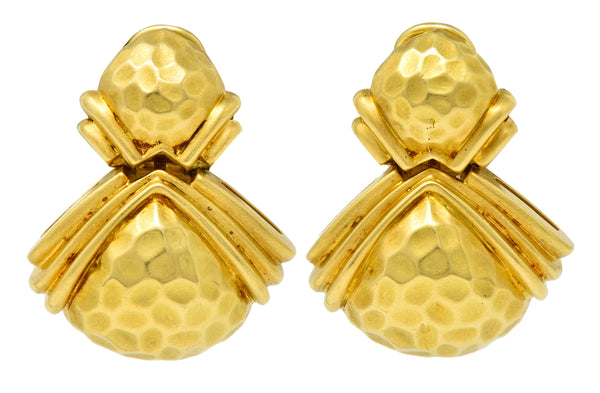 Hammerman Brothers Vintage 18 Karat Gold Hammered Doorknocker EarringsEarrings - Wilson's Estate Jewelry