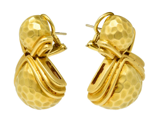 Hammerman Brothers Vintage 18 Karat Gold Hammered Doorknocker EarringsEarrings - Wilson's Estate Jewelry
