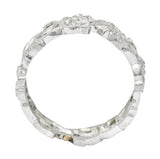 Vintage 0.50 CTW Diamond Platinum Floral Eternity Band Ring Wilson's Estate Jewelry