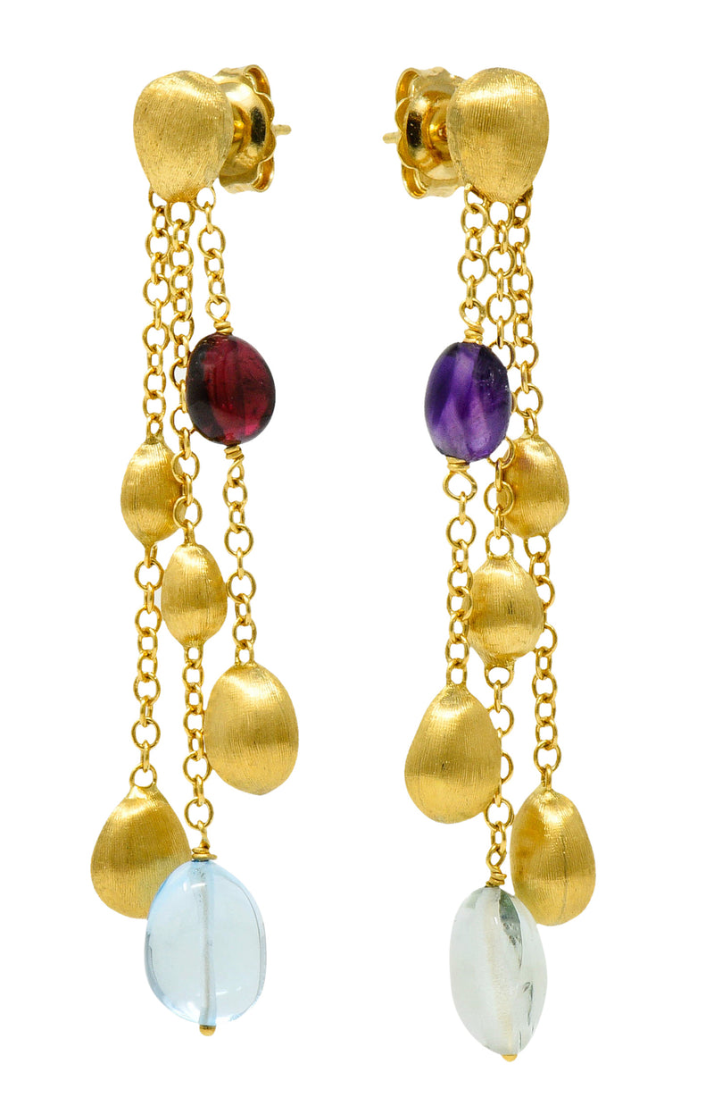 Marco Bicego Multi-Gem 18 Karat Gold Confetti Tassel Drop Earrings ...