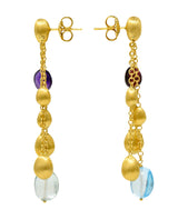 Marco Bicego Multi-Gem 18 Karat Gold Confetti Tassel Drop EarringsEarrings - Wilson's Estate Jewelry