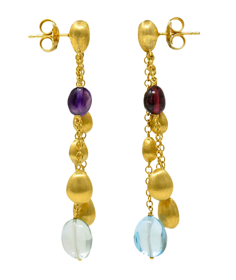 Marco Bicego Multi-Gem 18 Karat Gold Confetti Tassel Drop Earrings ...