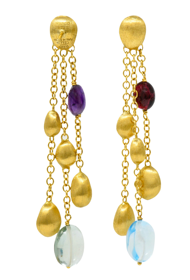 Marco Bicego Multi-Gem 18 Karat Gold Confetti Tassel Drop EarringsEarrings - Wilson's Estate Jewelry
