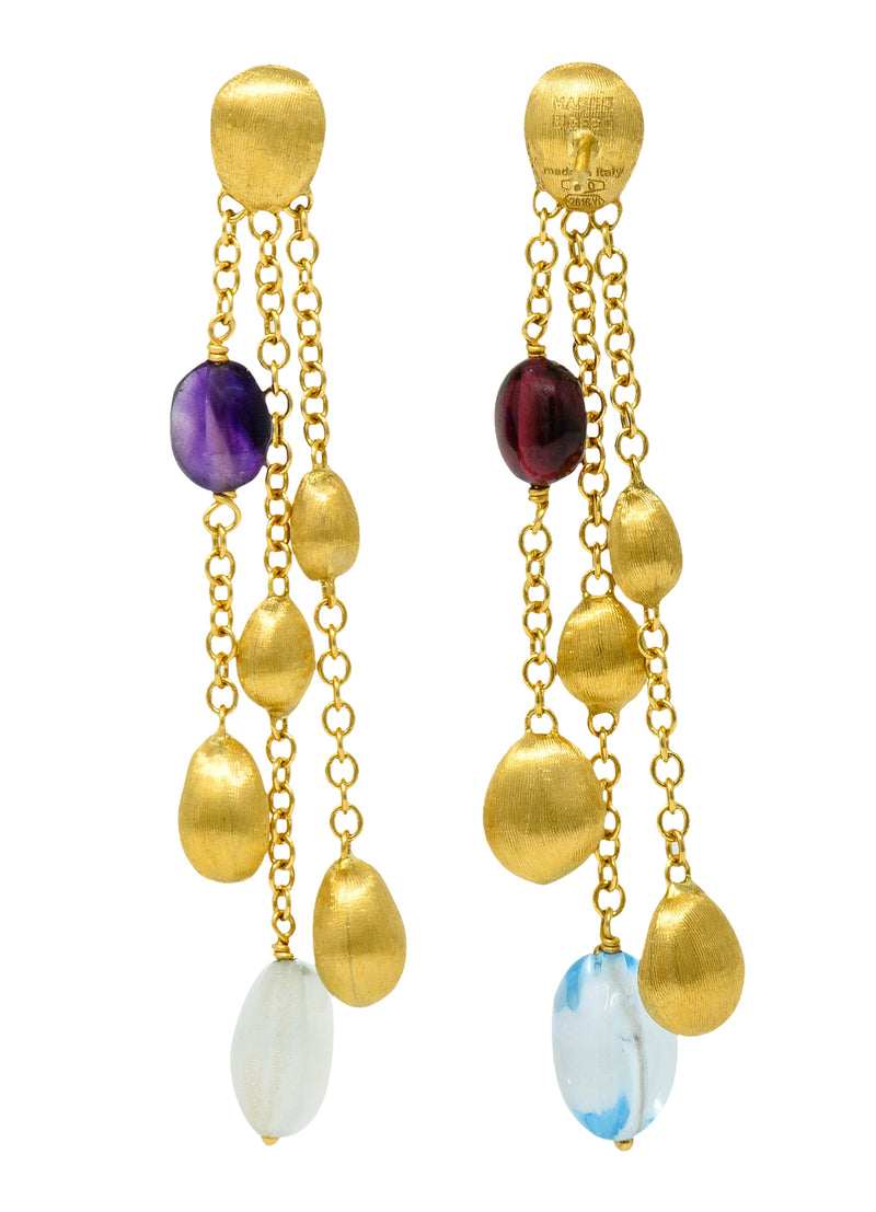 Marco Bicego Multi-Gem 18 Karat Gold Confetti Tassel Drop Earrings ...