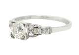 1930's Art Deco 1.00 CTW Diamond Platinum Buckle Engagement RingRing - Wilson's Estate Jewelry