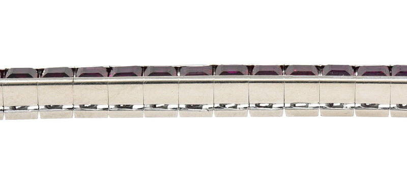 Retro 13.25 CTW Ruby Platinum Line Bracelet Circa 1940sbracelet - Wilson's Estate Jewelry