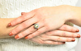 Edwardian Cat's Eye Chrysoberyl Diamond Platinum Cluster RingRing - Wilson's Estate Jewelry