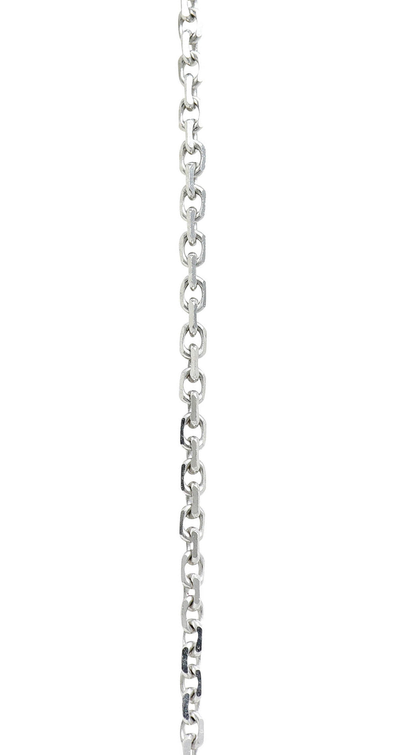 Contemporary Diamond 18 Karat White Gold Twisted Rope Pendant NecklaceNecklace - Wilson's Estate Jewelry