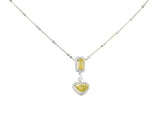 Contemporary 2.30 CTW Yellow Diamond 18 Karat Gold Heart Pendant NecklaceNecklace - Wilson's Estate Jewelry