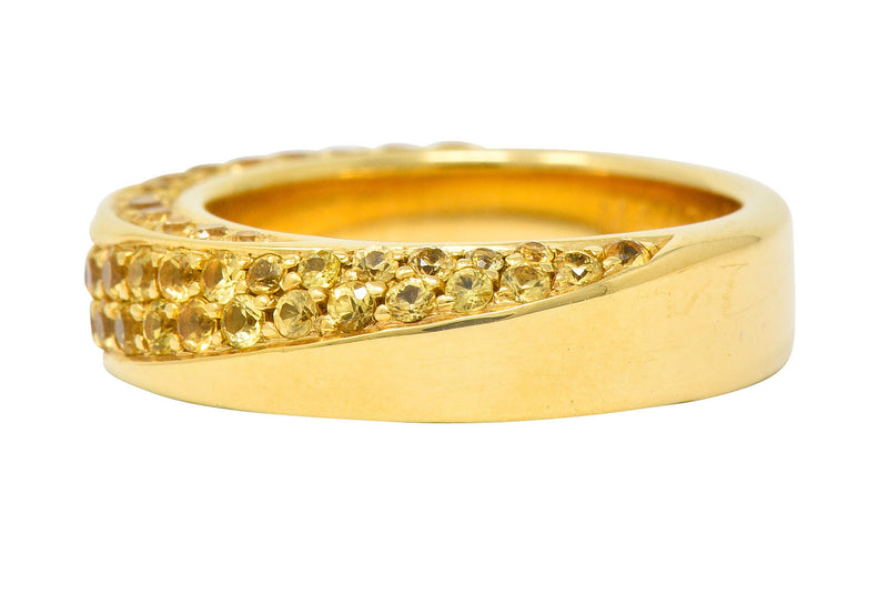 Mauboussin Paris 1.75 CTW Yellow Sapphire 18 Karat Gold Serpentine Band RingRing - Wilson's Estate Jewelry