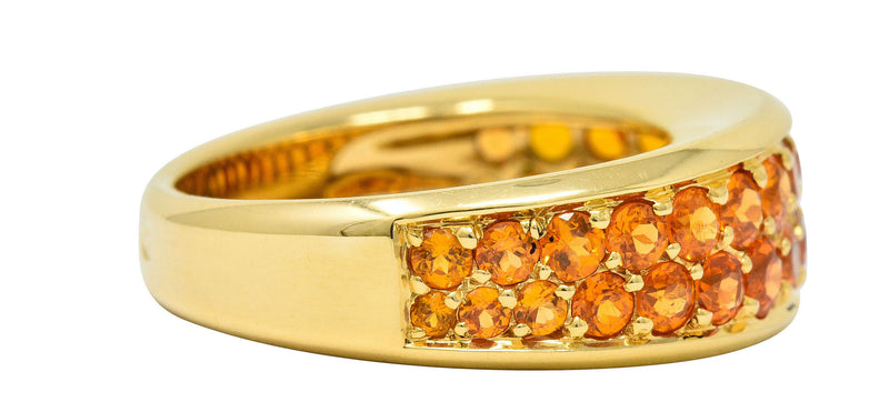 Mauboussin Paris 1.95 CTW Orange Sapphire 18 Karat Gold Pave Band RingRing - Wilson's Estate Jewelry