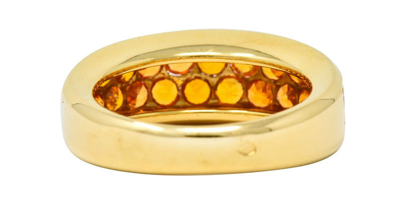 Mauboussin Paris 1.95 CTW Orange Sapphire 18 Karat Gold Pave Band RingRing - Wilson's Estate Jewelry
